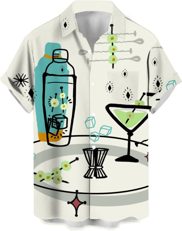 Men's Casual Short  Button Down Bowling Summer Loose Hawaiian Beach Shirts