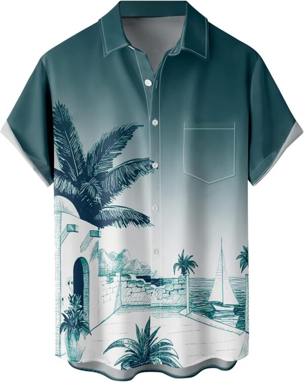 Hawaiian Shirts for Men Loose Short  Men's Beach Shirts Resort Casual Shirts