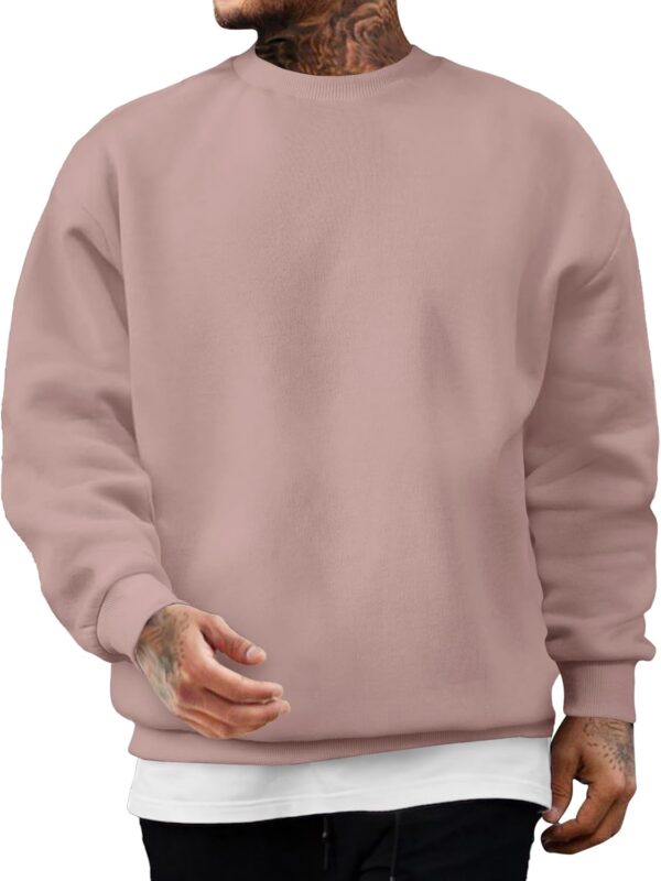Men's Casual Long s Crewneck Sweatshirts Cotton Pullover Sweatshirt for Men