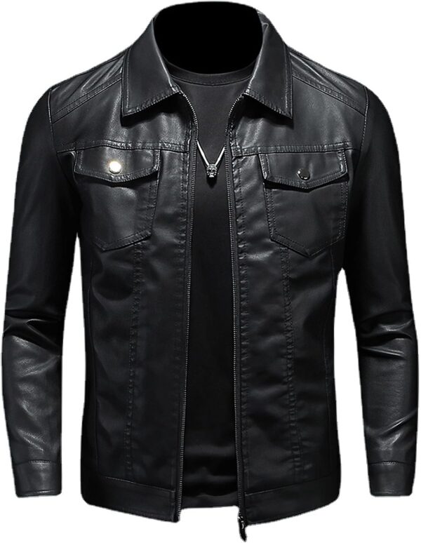 Men's Leather Jackets Casual Faux Leather Motorcycle Jacket Biker Vintage Outwear