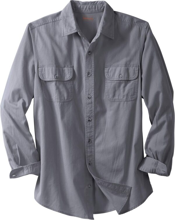 Men's Big & Tall Long Sleeve Denim and Twill Shirt