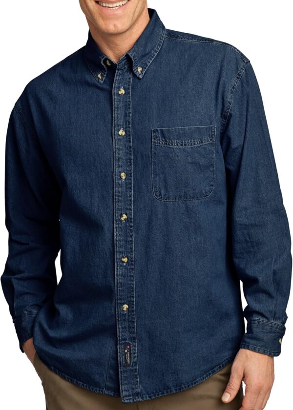 Mens Long Sleeve Cotton Denim Shirt