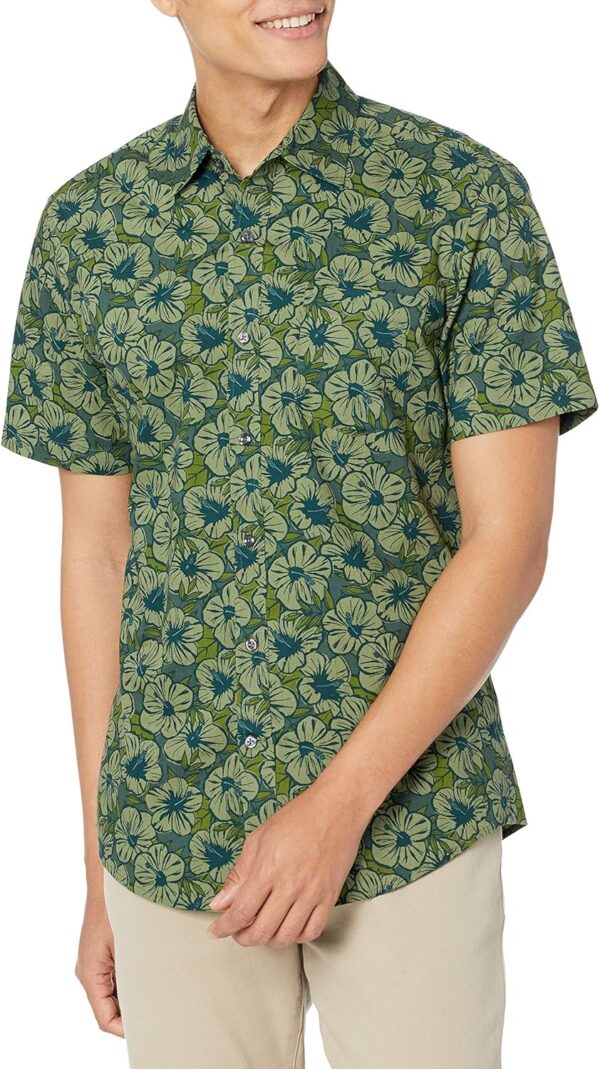 Men's Slim-Fit Short- Print Shirt